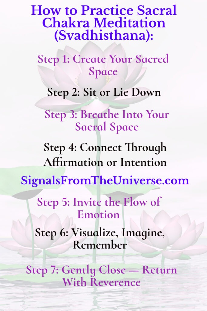 How to Practice Sacral Chakra Meditation (Svadhisthana) Infographic